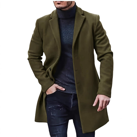 Herren eleganter Mantel mit klassischem Revers EB