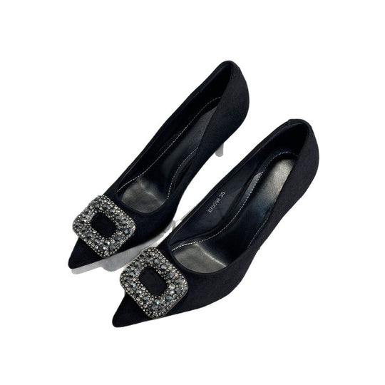 Damen elegante High Heel Pumps mit funkelnder Strassverzierung EB