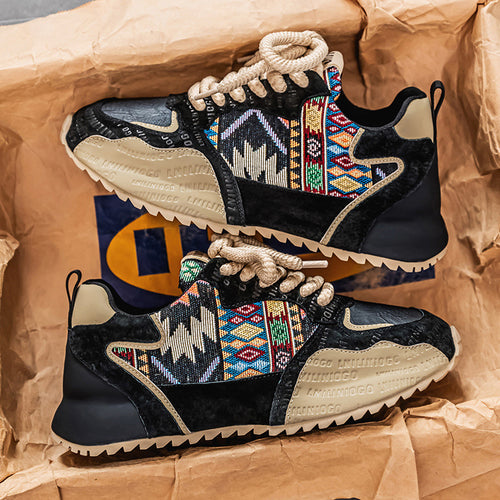 Damen Sportliche Sneaker mit ethnischem Muster und rutschfester Sohle EB
