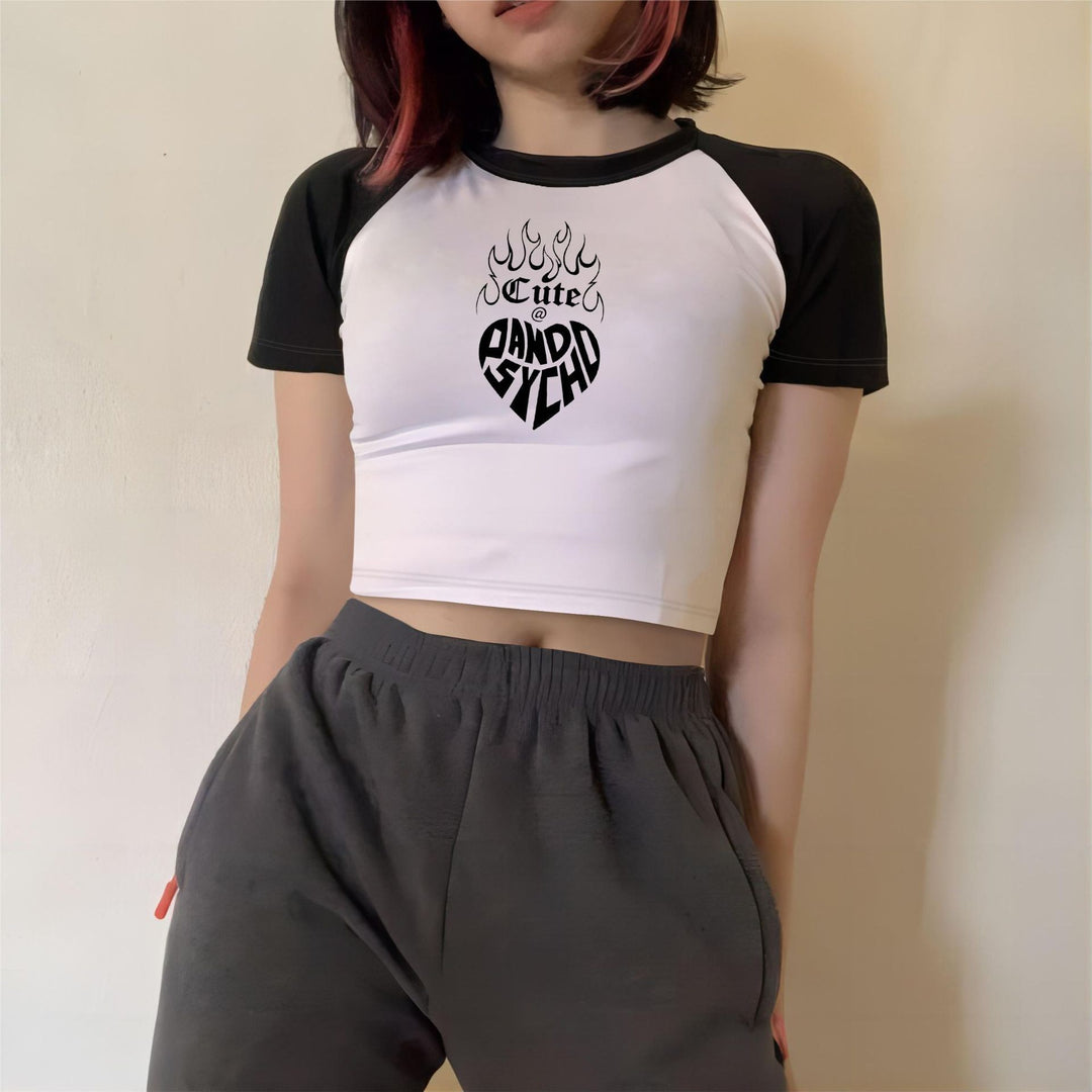 Damen Crop-Top mit motivierendem Schriftzug und lässigem Schnitt EB