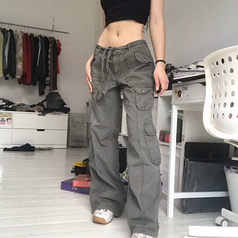 Damen Cargo-Hose mit seitlichen Taschen und verstellbarem Bund EB