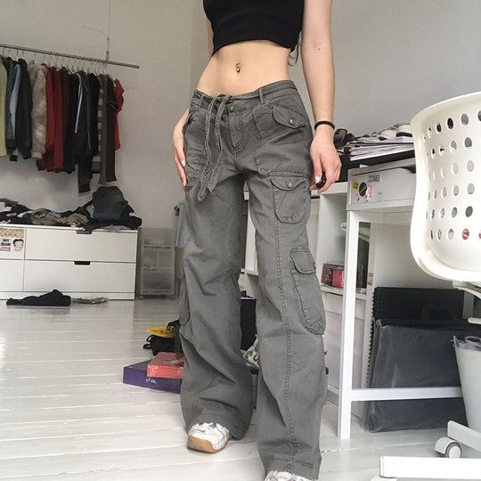 Damen Cargo-Hose mit seitlichen Taschen und verstellbarem Bund EB