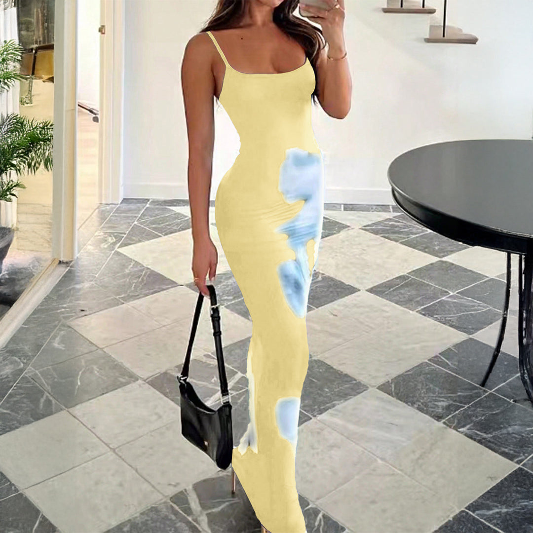 Damen Elegantes Lang-Kleid mit floralen Akzenten EB