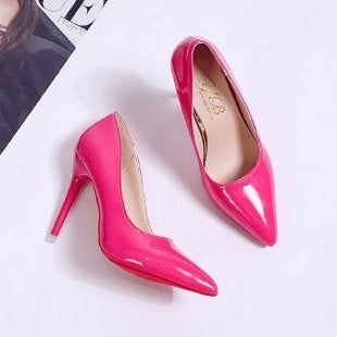 Damen Elegante Stiletto-Pumps mit hochglänzender Oberfläche EB