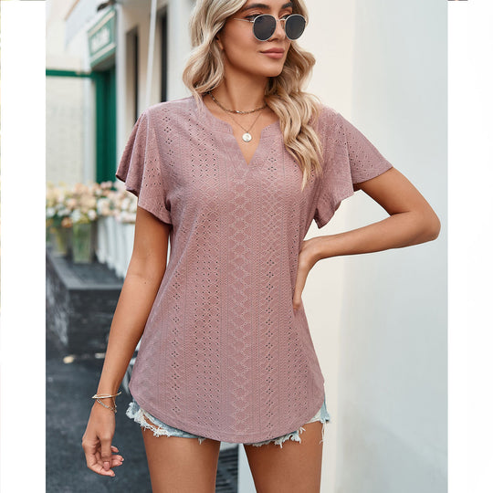 Damen Luftiges Blusenshirt mit effektvollem Lochmuster EB