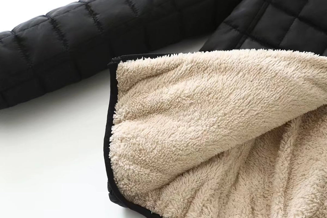 Damen gesteppte Thermo-Kapuzenjacke mit Teddyfleece-Innenlage EB