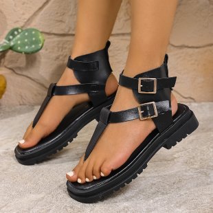 Damen Riemensandalen mit verstellbarem Schnallenverschluss und robustem Profil EB
