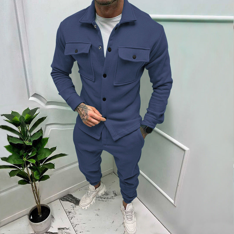 Herren modischer Freizeitanzug mit praktischen Taschen und modernem Schnitt EB