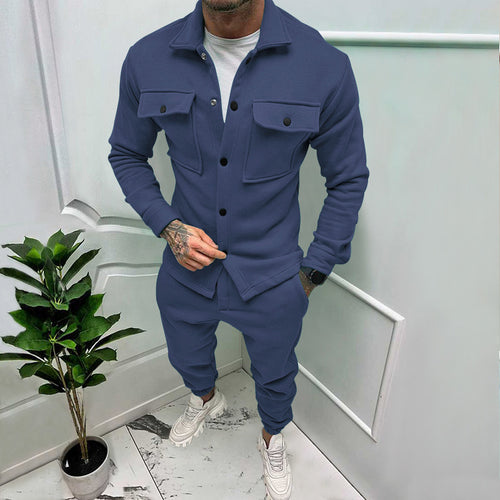 Herren modischer Freizeitanzug mit praktischen Taschen und modernem Schnitt EB