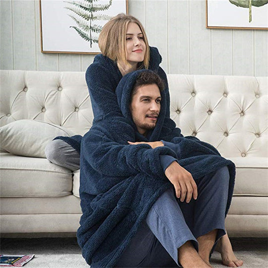 Damen Kuschelige Oversize-Hoodiejacke aus Fleece mit Kängurutasche EB