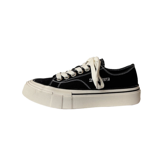 Damen Sportliche Canvas Sneaker mit klassischer Schnürung und rutschfester Sohle EB
