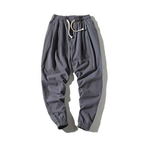 Herren nan lockere Jogginghose mit elastischem Bund, Kordelzug, Seitentaschen und elastischen Bündchen EB