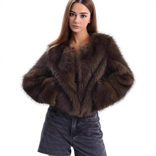 Damen Fleece-Kurzmantel EB