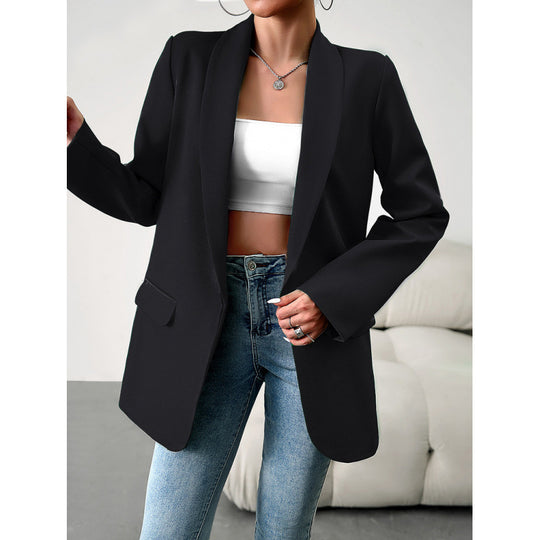 Damen Taillierter Offener Blazer EB