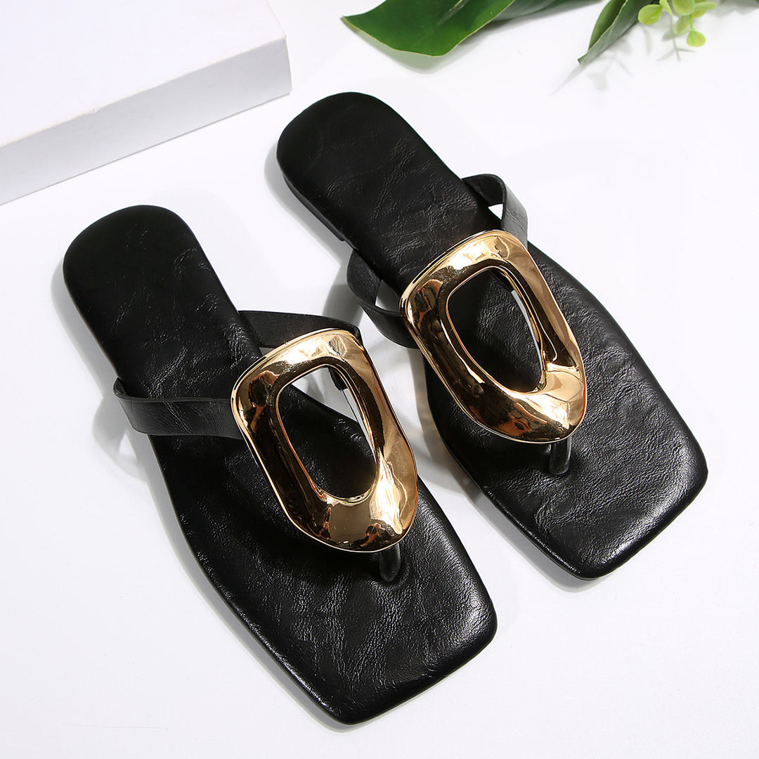Damen Elegante und modische Sandalen mit glänzendem Design EB