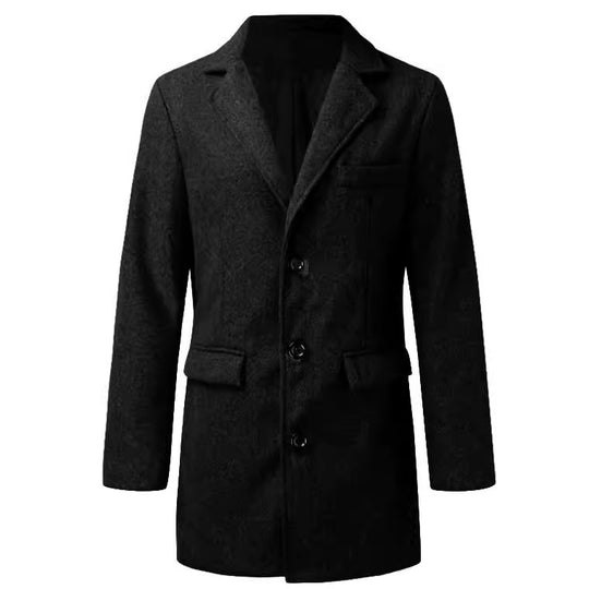 Herren eleganter, klassischer Wollmantel EB