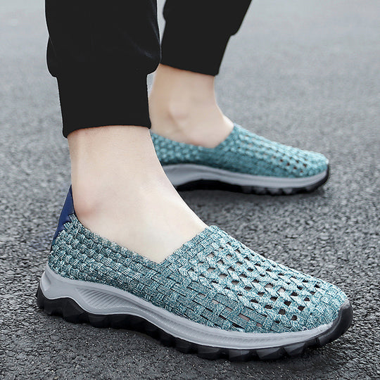Unisex nan geflochtene elastische Slipper mit leichter dämpfender Sohle EB