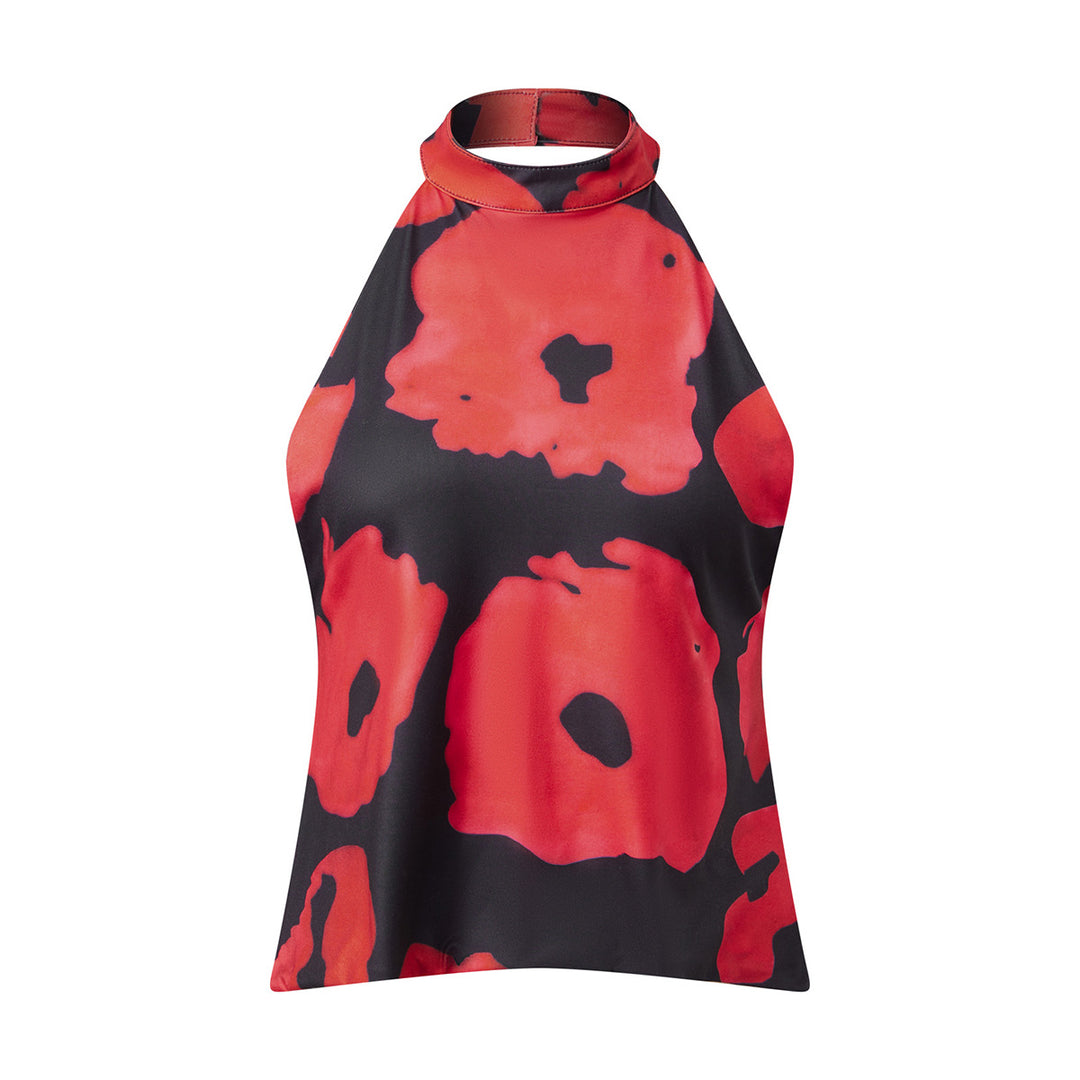 Damen Haltertop mit blühendem Design EB