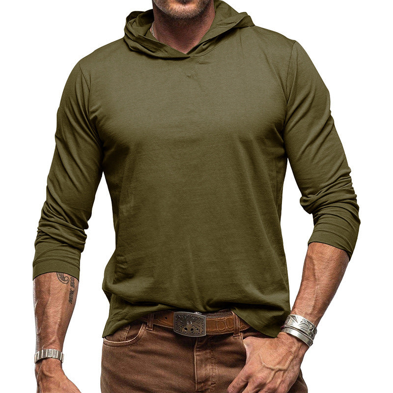 EB | Kapuzenpullover Slim Fit Langarm Leichter Baumwollstrick Minimalistischer Stil