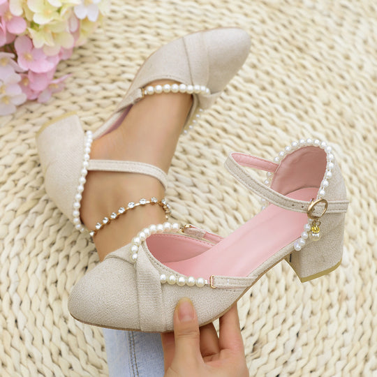 Damen elegante Slingback-Pumps mit Perl-Detail EB