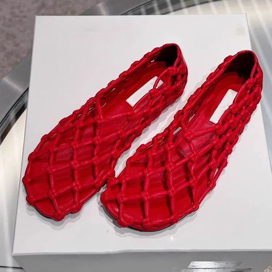 Damen Freizeit-Ballerinas mit atmungsaktiver Netzstruktur und rutschfester Sohle EB