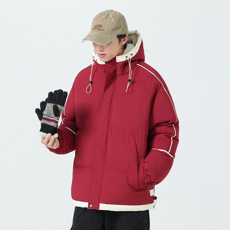 Herren modische Kapuzenjacke mit hochwertiger Füllung und funktionalen Taschen EB