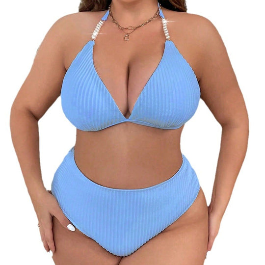 Damen Hochtailliertes Rippenset Bikini EB
