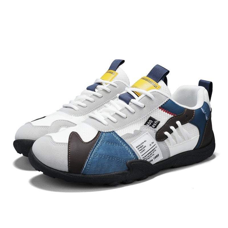 Herren sportiver Retro-Mesh-Ledermix Sneaker mit verstärkter Zehenkappe und griffiger Trailsohle EB