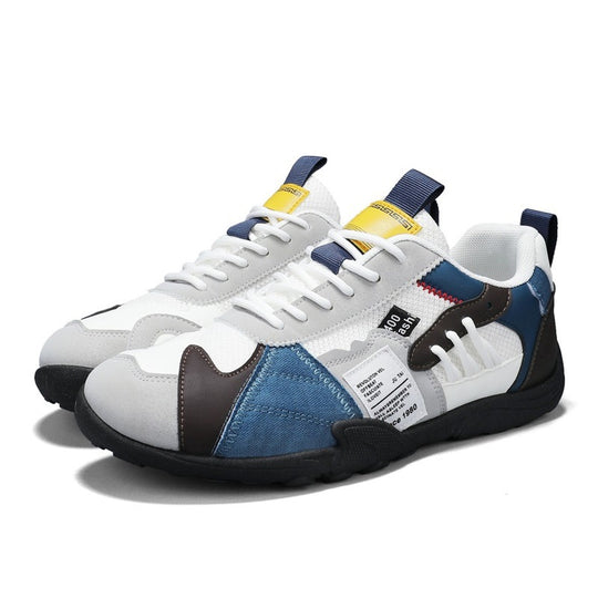 Herren sportiver Retro-Mesh-Ledermix Sneaker mit verstärkter Zehenkappe und griffiger Trailsohle EB
