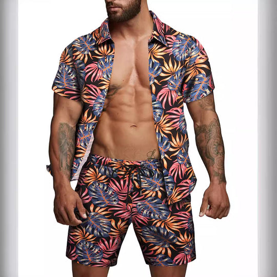 Herren kurzärmliges Hemd und Badeshorts Set EB