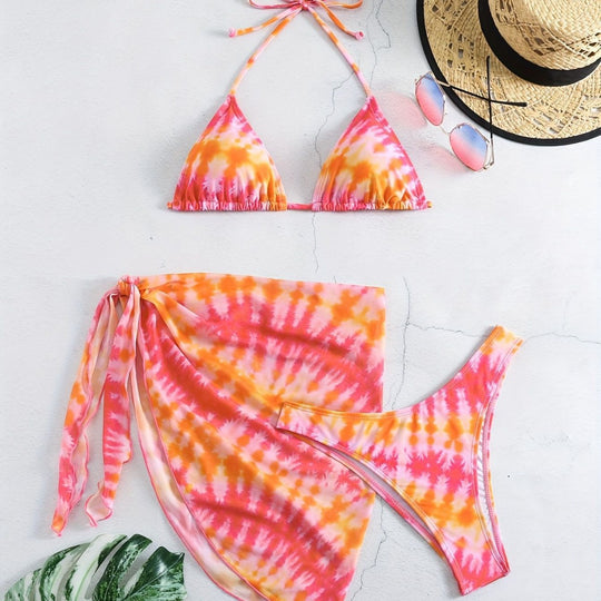 Damen Triangel-Bikini Set mit Wickelrock EB