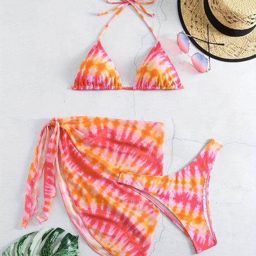 Damen Triangel-Bikini Set mit Wickelrock EB