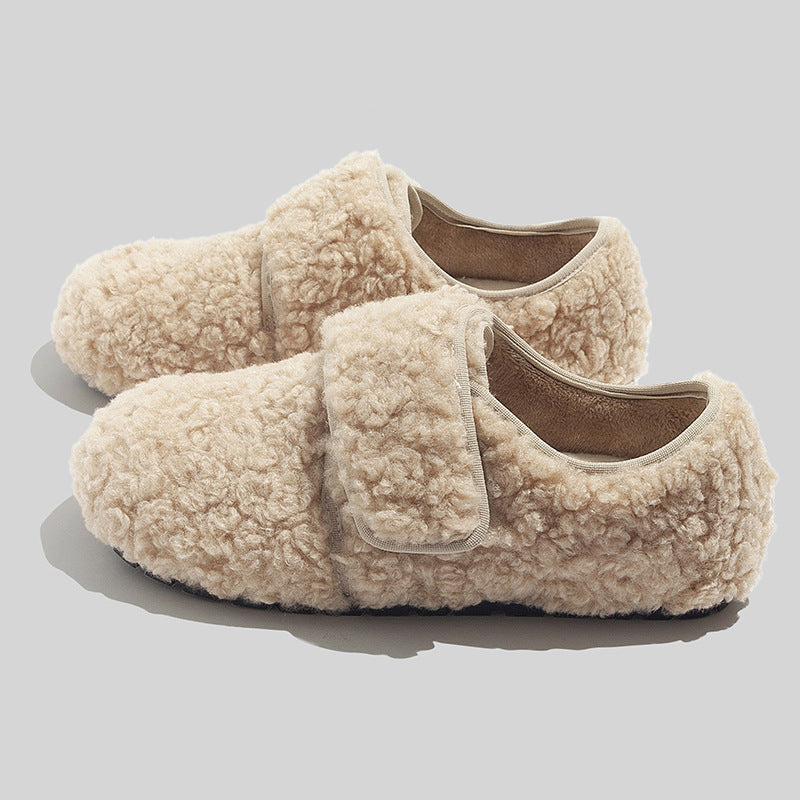 Damen Hausschuhe mit weichem Fleece-Futter und verstellbarem Klettverschluss EB