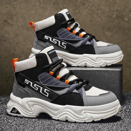 Damen Sportliche High-Top Sneakers mit kontrastierenden Designs und rutschfester Sohle EB