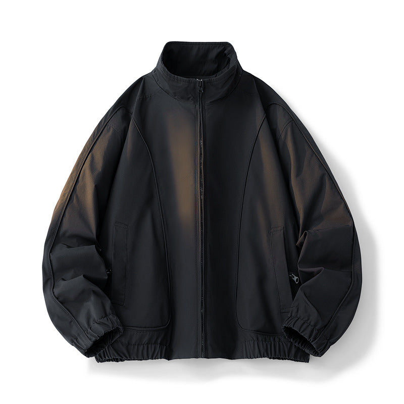 Damen hochschneiderte Übergangsjacke mit elastischem Bund und praktischen Taschen EB