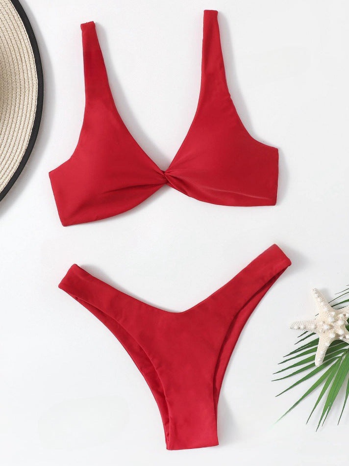 Damen Bikini-Set mit stilvoller Knotendetails EB