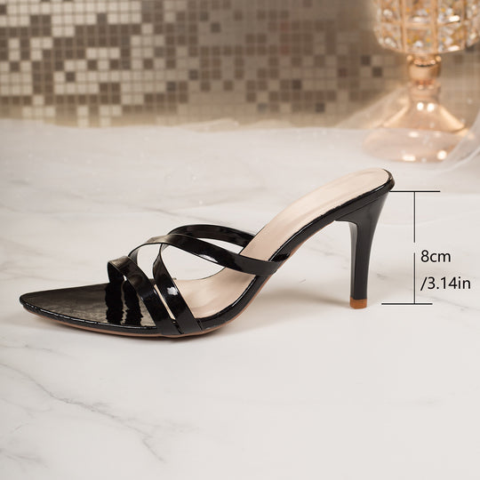 Damen Elegante Slingback-Pumps mit glänzenden Riemchen EB