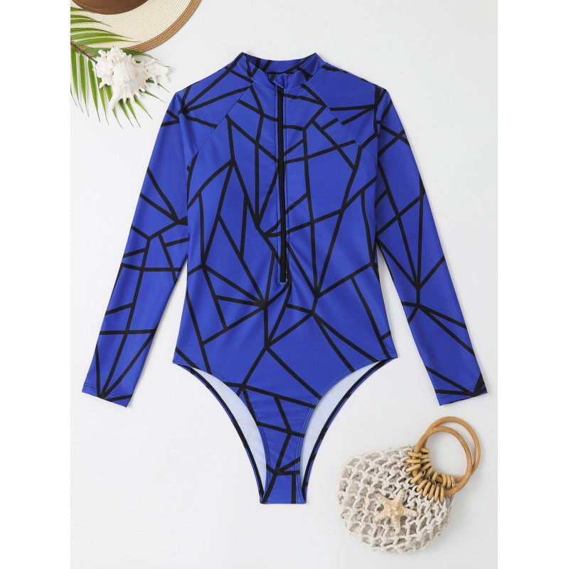Damen Surfanzug mit geometrischem Design und praktischem Reißverschluss EB