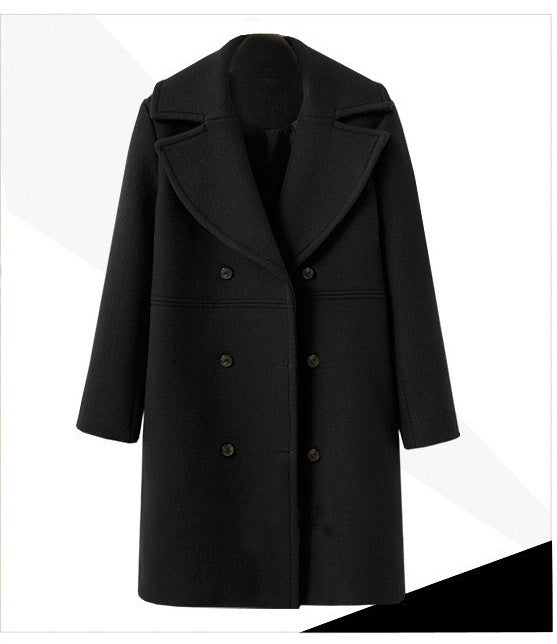 Damen Eleganter Doppelt-knopf Mantel mit modernem Revers EB