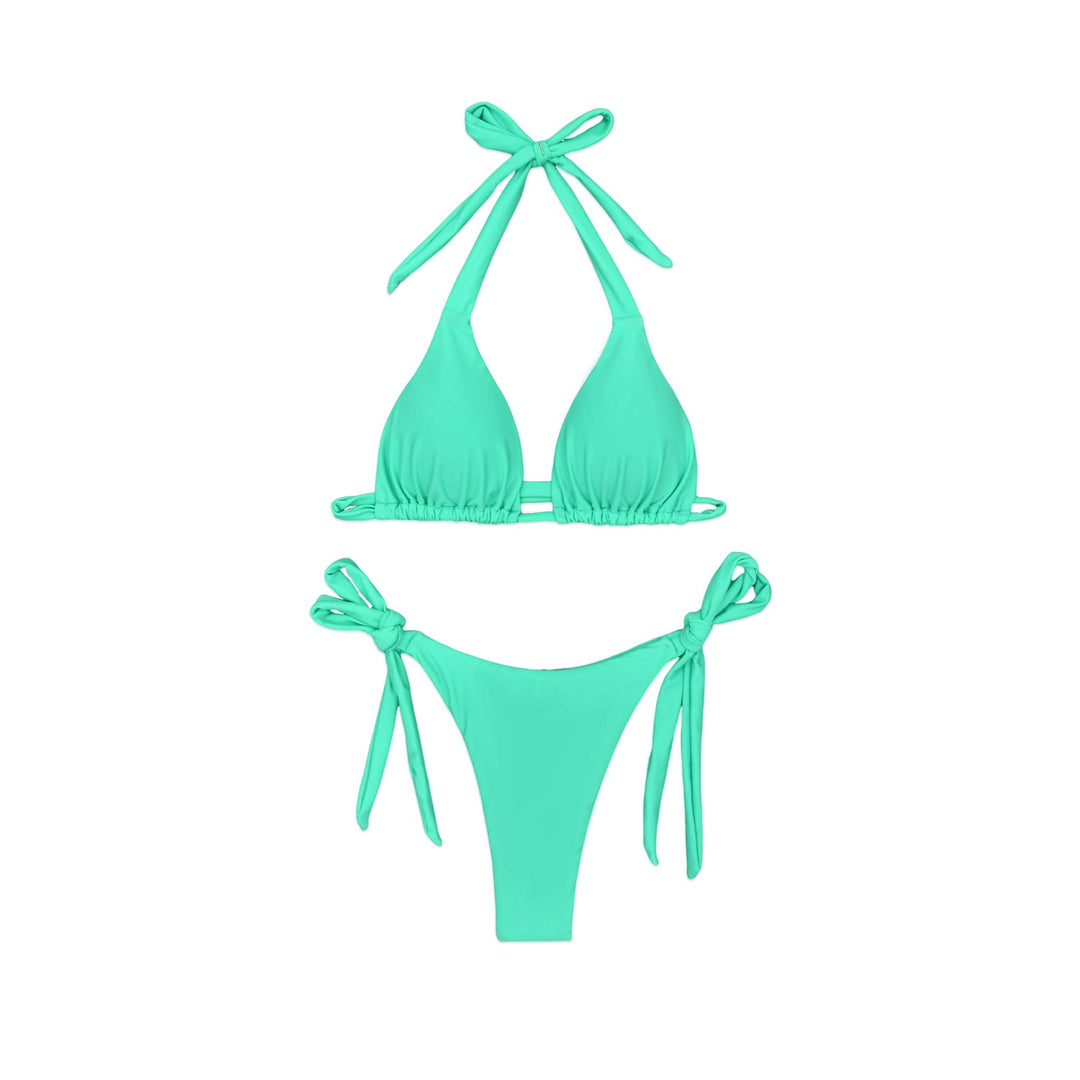 Damen Triangel-Bikini mit raffinierten Bindebändern und hochelastischem Stoff EB