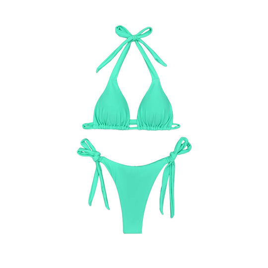 Damen Triangel-Bikini mit raffinierten Bindebändern und hochelastischem Stoff EB