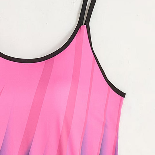 Damen Sportliches Tankini-Set mit farbenfrohem Oberteil und bequemen Shorts EB