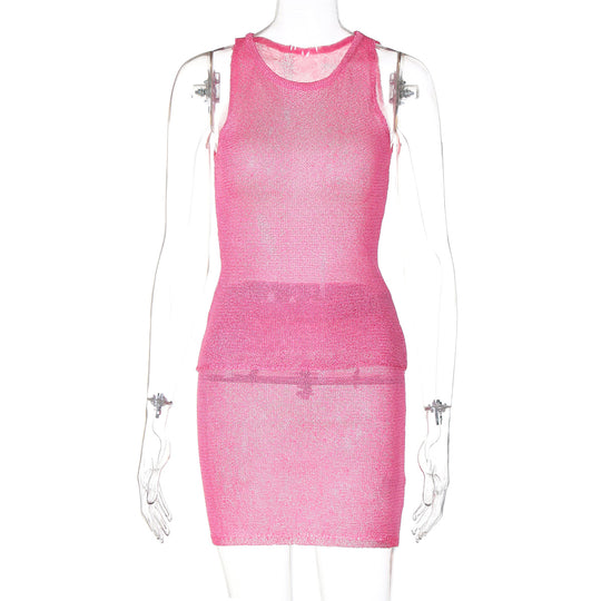 Damen Netzkleid mit figurbetonender Silhouette EB
