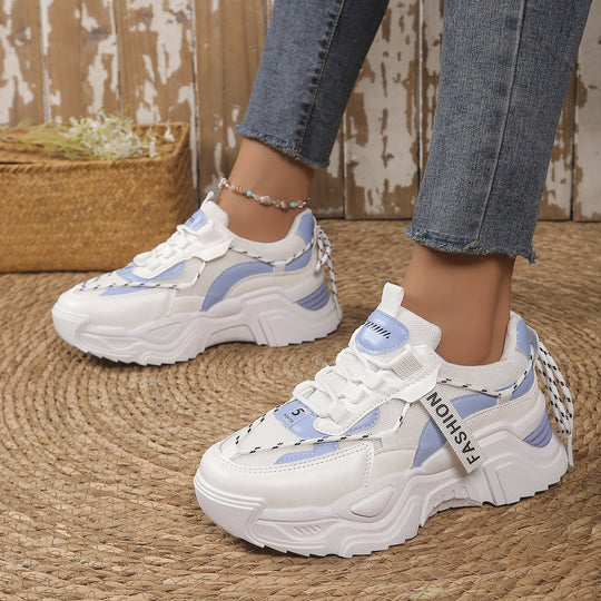 Damen Trendige und bequeme Chunky Sneaker mit atmungsaktivem Mesh-Obermaterial EB