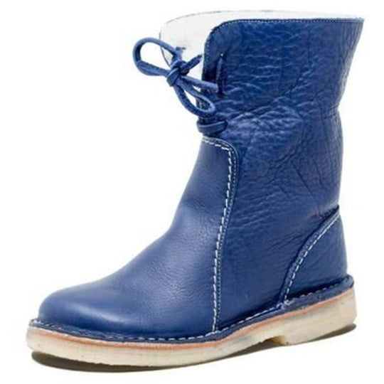 Damen Freizeit-Stiefel aus weichem Leder mit verstellbarem Schnürsystem EB