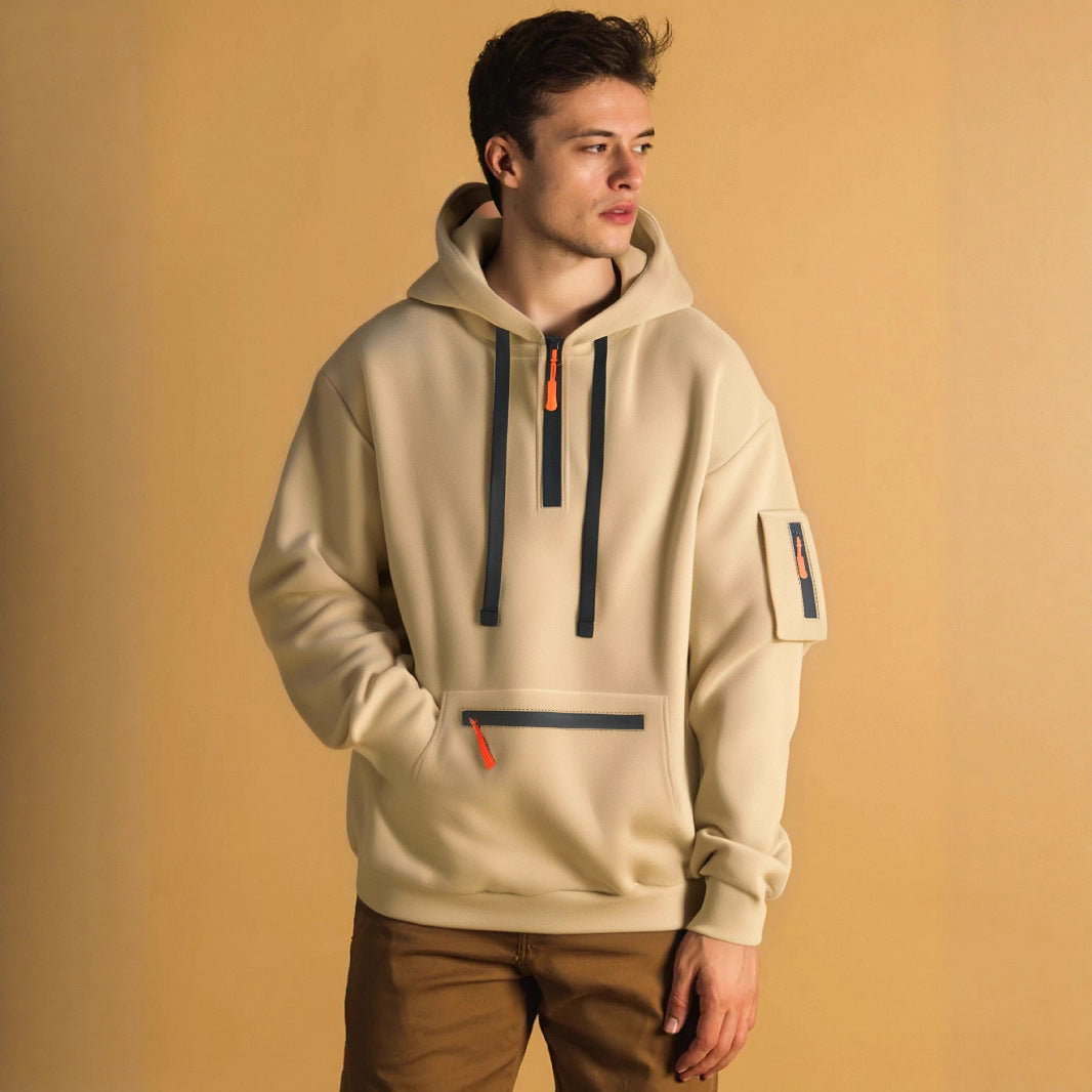 Herren sportlicher Hoodie mit praktischen Taschen und modischem Reißverschluss EB