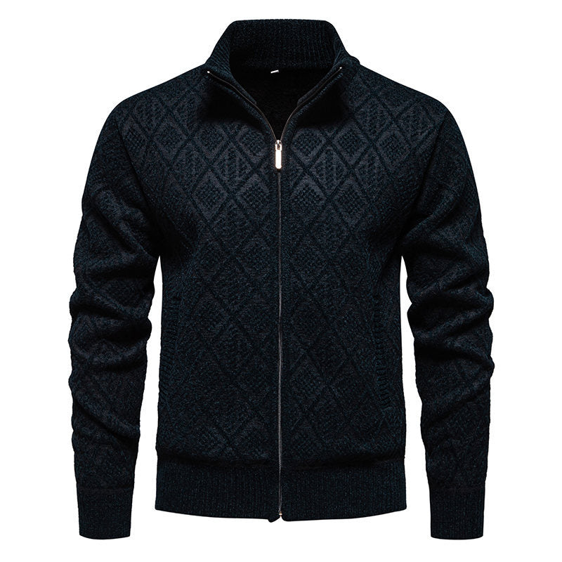 Herren modische Strickjacke mit strukturierter Oberfläche EB