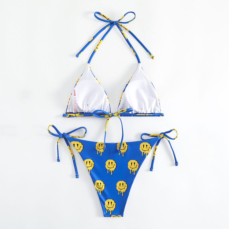 Damen Tropfenmuster Triangel-Bikini EB