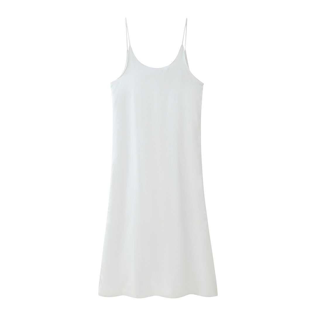 Damen Spaghettiträger Kleid mit elegantem Schnitt und fließendem Material EB