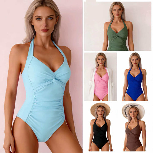 Damen Eleganter Wickel-Badeanzug EB